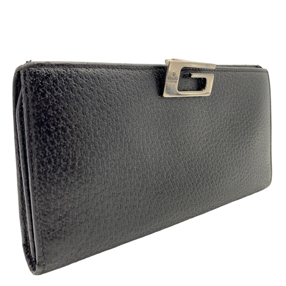 Gucci Vintage G-Clasp Lambskin Leather Long Wallet